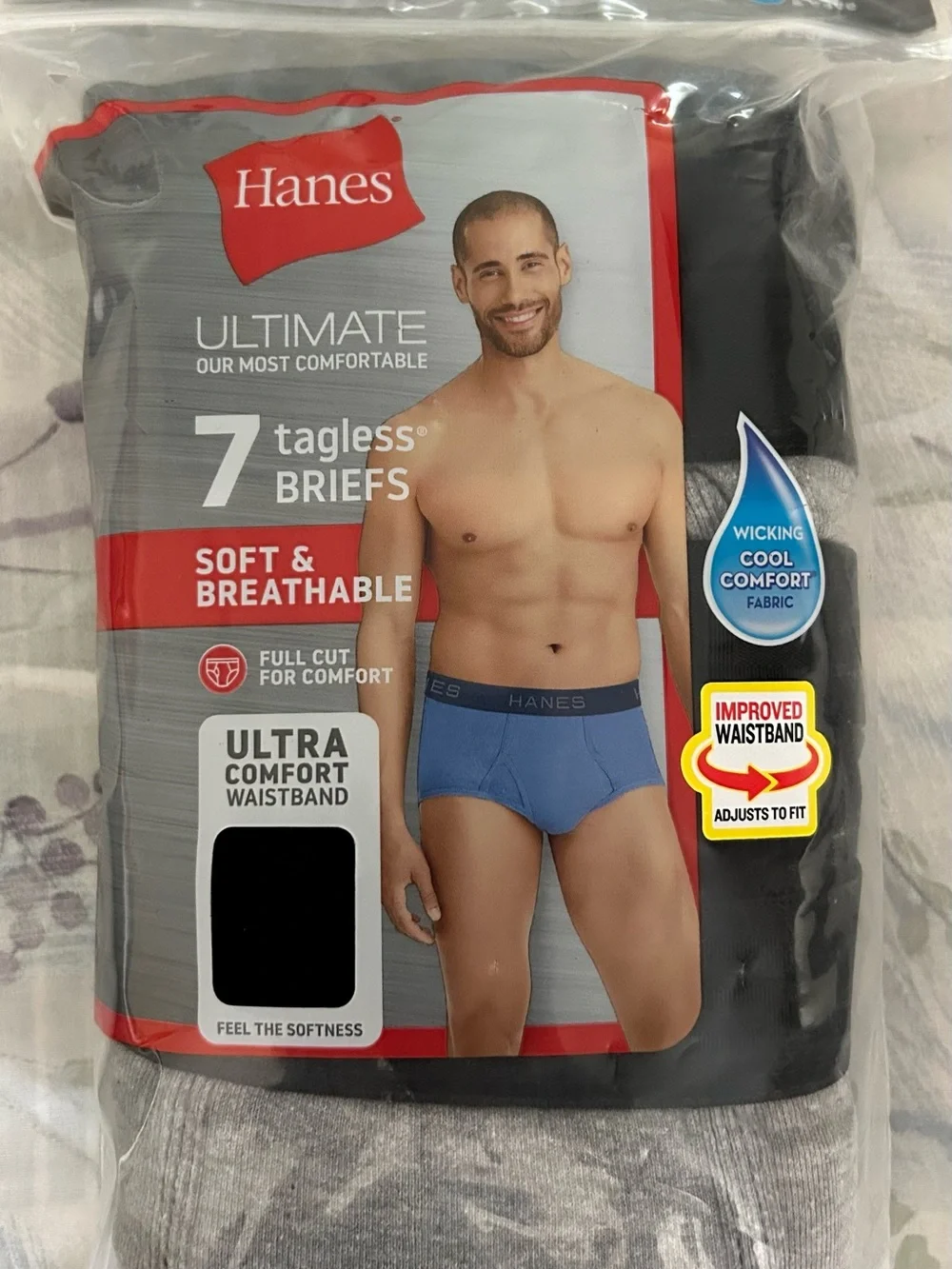 Hanes Ultimate Men's Tagless Briefs - Black & Gray (7-Pack)